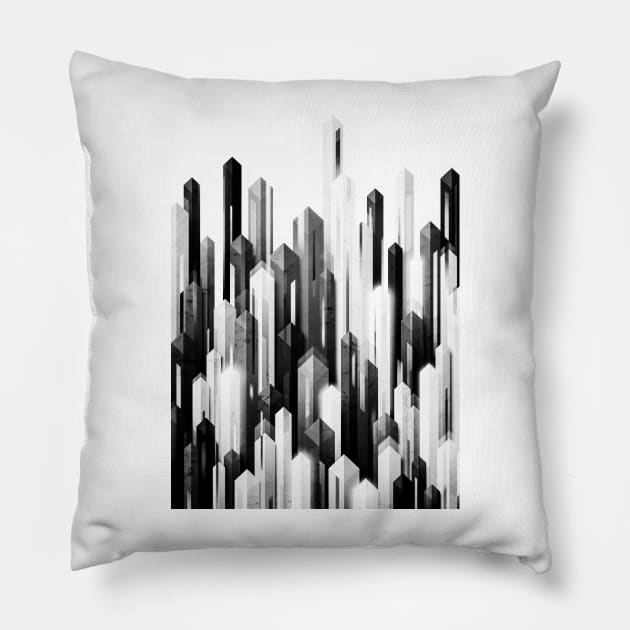 OBELISK POSTURE 2 (MONOCHROME) Pillow by KinguOmega