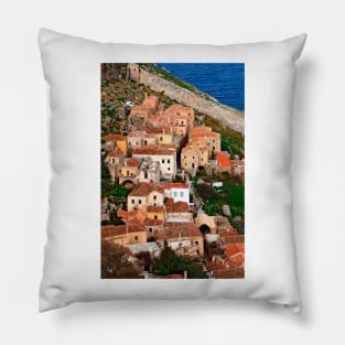 Living in the castle of Monemvasia Pillow