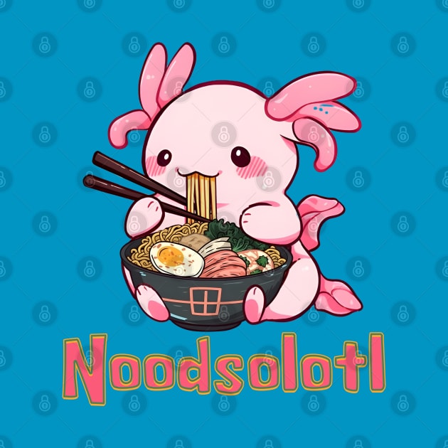 Noodsolotl Axolotl Eating Ramen by Luxinda