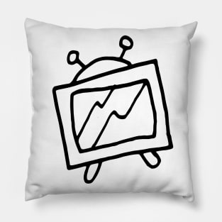 White Noise TV Line Drawing Pillow