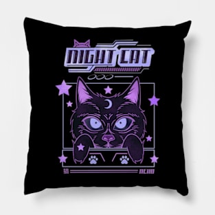 Nostalgic Kitty Tee: Y2K Japanese Retro Style Pillow