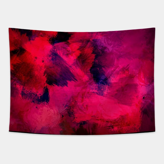 Red Strokes Design Tapestry by Honeynandal