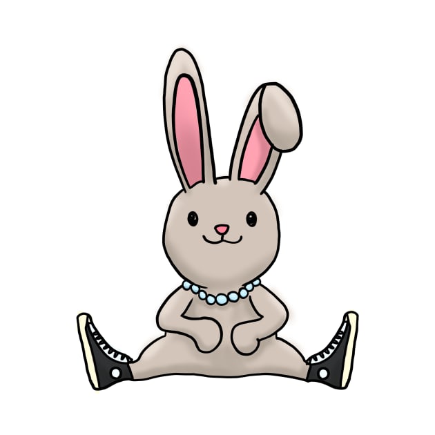 Rabbit with chucks and pearls happy easter 2021 bunny by Mesyo