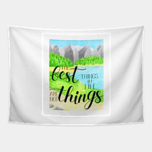 Watercolor art with motivational quote Tapestry