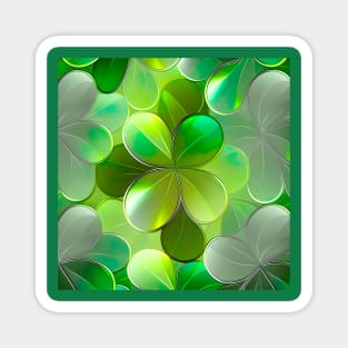 Saint Patrick's day shamrock shiny layered pattern Magnet