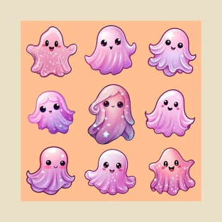 Cute pink ghosts pattern halloween T-Shirt