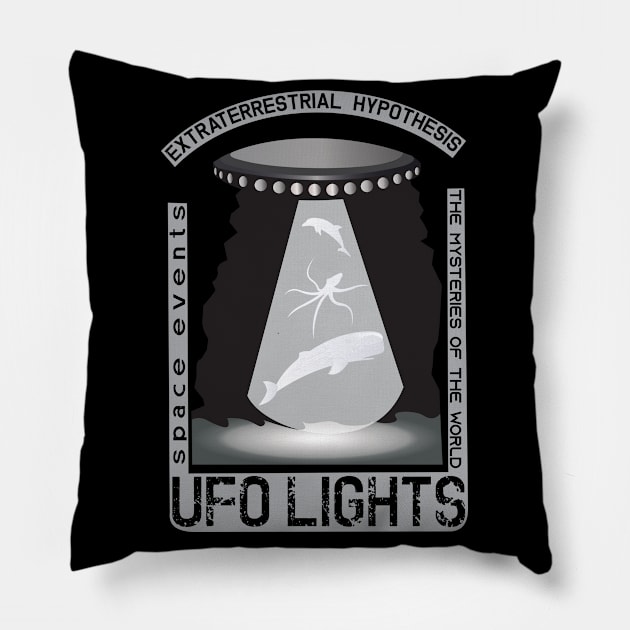 UFO lights Pillow by mypointink