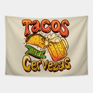 Tacos And Cervezas - Taco Tuesday Celebration Tapestry