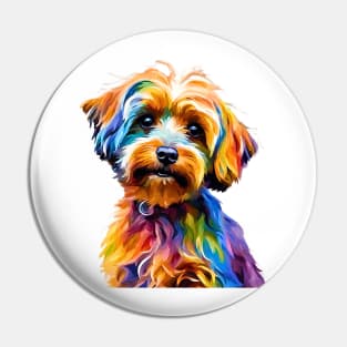 Pop-Art Yorkipoo Impressionism Pin