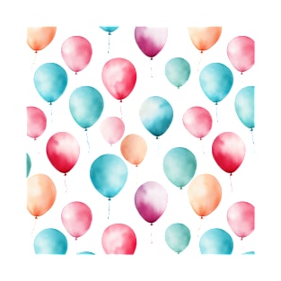 Watercolor Balloons Pattern #3 T-Shirt