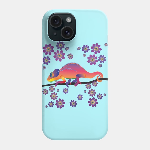 Rainbow chameleon Phone Case by Bwiselizzy