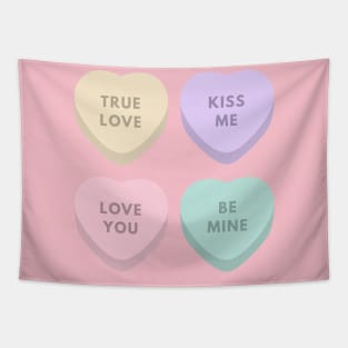 Candy Hearts for Valentines Day Tapestry