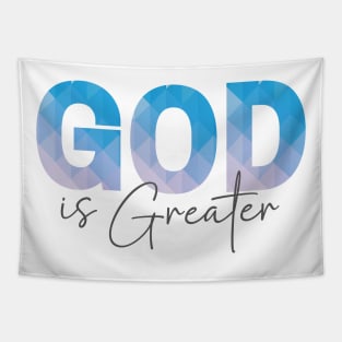 God is Greater, Christian Quote Tapestry