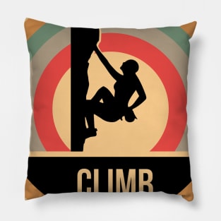 Retro Vintage Climbing Gift For Climbers Pillow