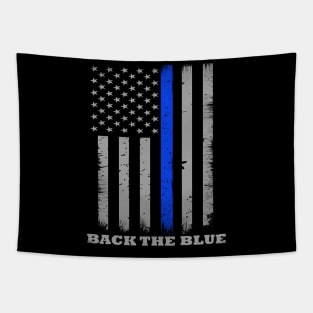 Back The Blue Thin Blue Line Flag Tapestry