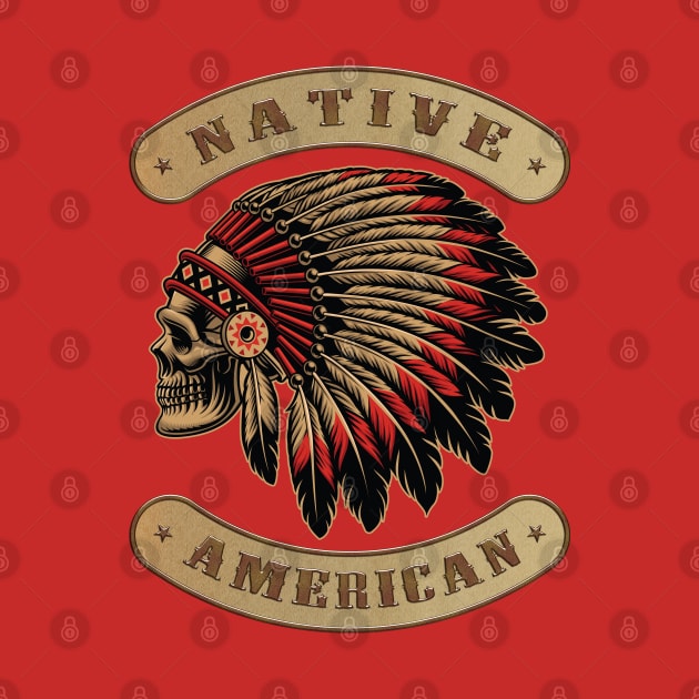 Native American Skull Design by PsychoDynamics