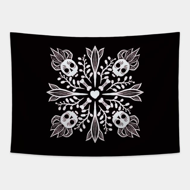 Funny Skulls Cute Goth Tapestry by Boriana Giormova