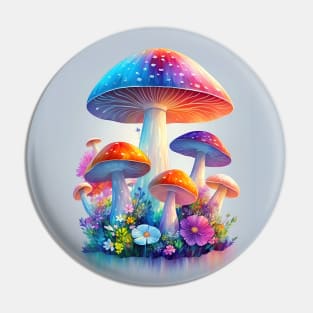 Gorgeous Mushrooms In Watercolor Style - AI Art Pin