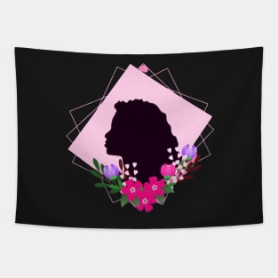 Big Curly Afro Natural Hair Black Woman Tapestry