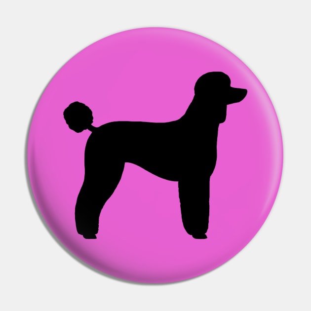 Black Standard Poodle Silhouette Pin by Coffee Squirrel
