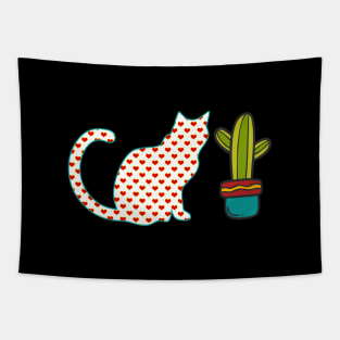 Catctus Funny Cat and cactus Lovers Funny Gift Tapestry