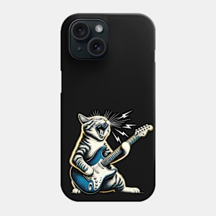 Funny Cat Playing Guitar T-shirt Phone Case