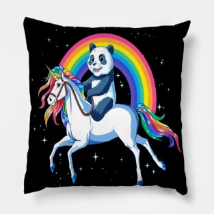 Panda ride unicorn Pillow