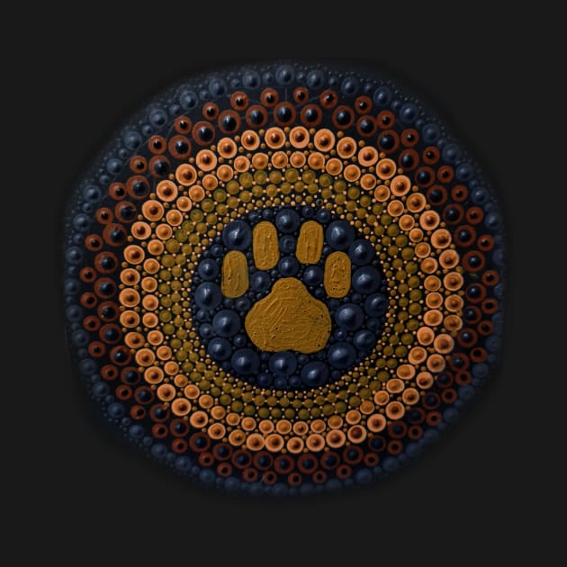 Dog pawprint mandala dot art by Freedomink