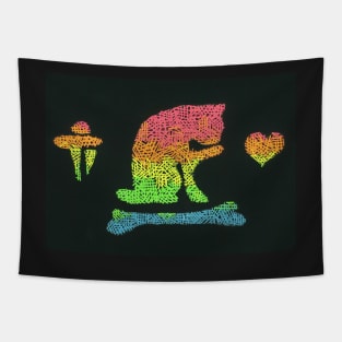 Frenchie's Revenge Rainbow Flag Tapestry