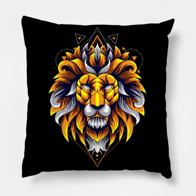 lion rainbow hot Pillow by SHINIGAMII