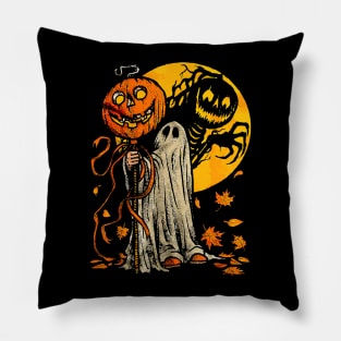Funny Halloween Pumpkin Ghost Costume Autumn Leaves Cute Pillow