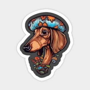 Psilocybin Dachshund Magnet