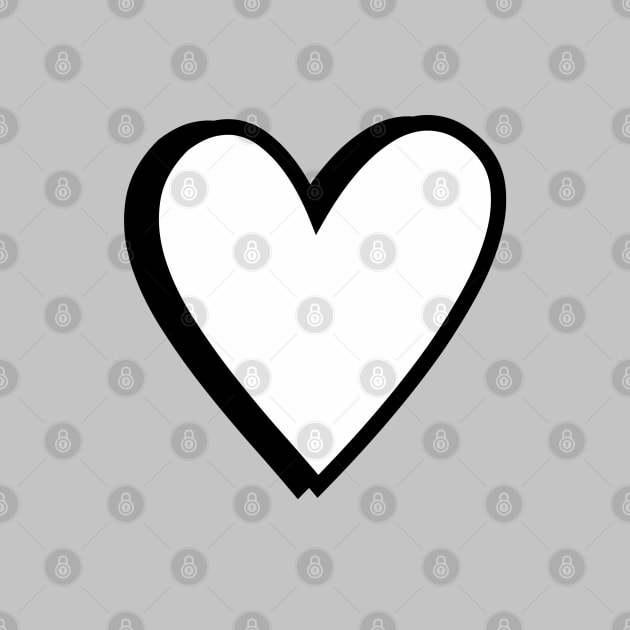 Black and White Love Hearts Cartoon Style on Grey by OneThreeSix