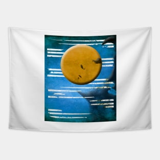 Yellow Circle Artwork Tapestry