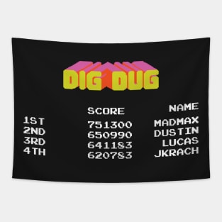 Stranger Things Dig Dug High Score Tapestry