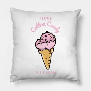 I Love Cotton Candy Ice Cream Pillow