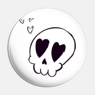 Heart Eye Skull Pin