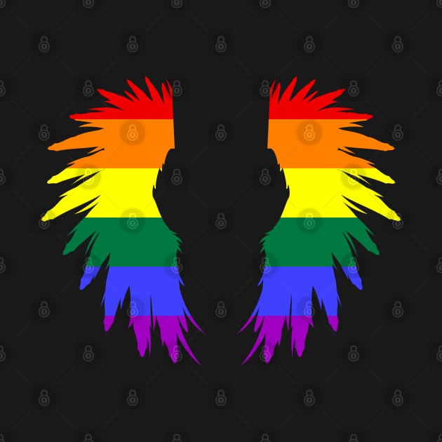 Rainbow flag Angel Wings LGBT Pride Month by Scar