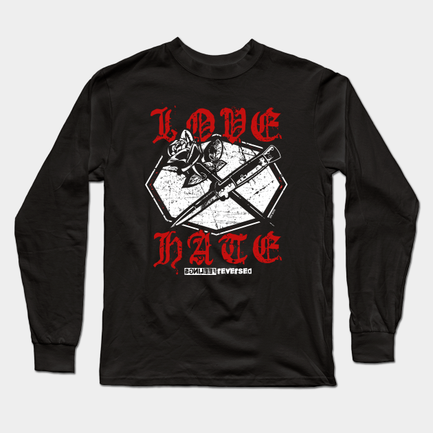 Love Hate Rose Tattoo Long Sleeve T Shirt Teepublic Love Hate Rose Tattoo Long Sleeve T Shirt Teepublic
