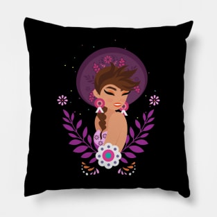 Latina abtract mexican nature floral design Pillow