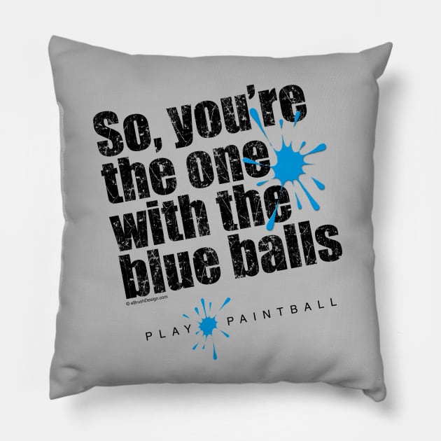 Blue Balls - paintball lover Pillow by eBrushDesign