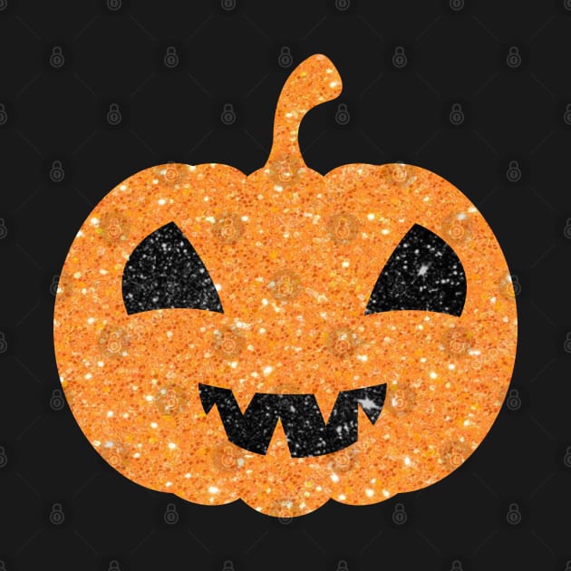 Light Orange Faux Glitter Halloween Pumpkin Face by Felicity-K