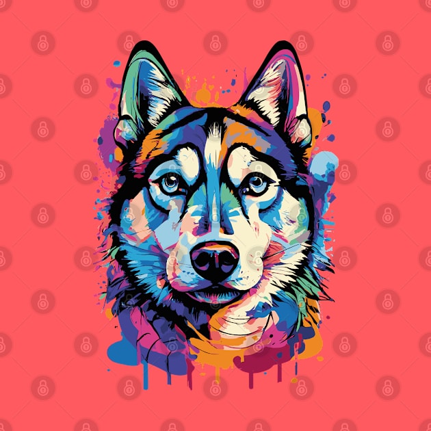 Cute Husky - Husky Colourful- Husky Lovers by BigWildKiwi