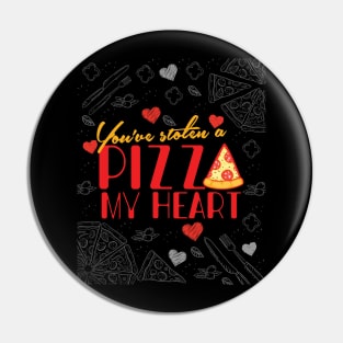 'You've Stolen a Pizza Heart' Sweet Valentines Lovers Gift Pin