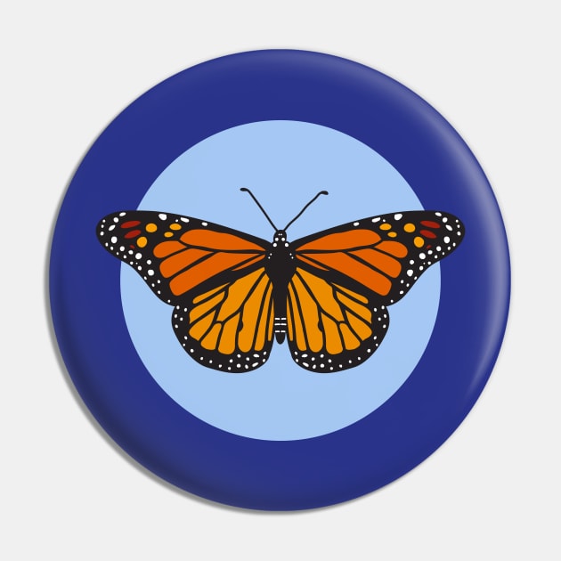 Monarch butterfly on blue Pin by Jennifer Ladd