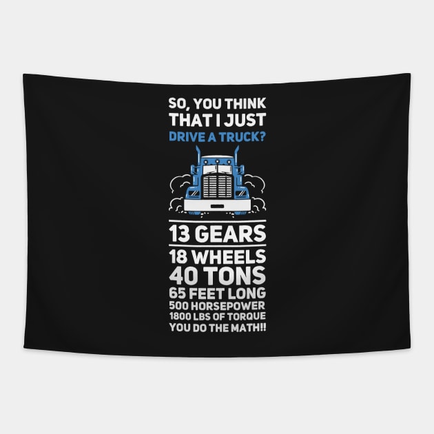 TRUCKER: Drive A Truck Tapestry by woormle