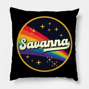 Savanna // Rainbow In Space Vintage Style Pillow