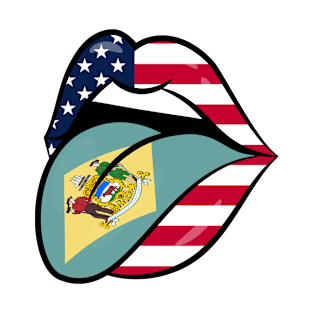 Delaware American Flag Mouth T-Shirt