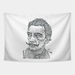 SALVADOR DALI - ink portrait Tapestry