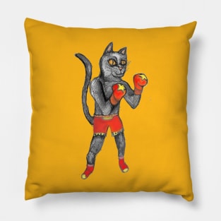 Boxing Cat Pillow